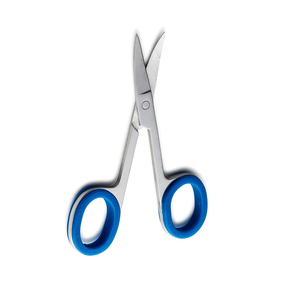 Ciseaux de manucure professionnels de 4 pouces poignées bleues en acier inoxydable de haute qualité lames incurvées tranchantes pour le toilettage de précision - Product Image 6