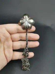 Cuillère de mariage vintage en forme de fleur en aluminium moulé d'Inde, parfaite pour la décoration intérieure, les ustensiles de cuisine et l'ensemble de service - Product Image 6