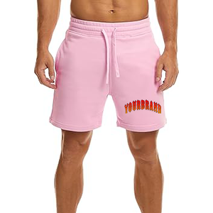 Pantalones cortos para correr de gimnasio sólidos de talla grande de alta calidad de poliéster/algodón para hombre servicio OEM Cierre de cintura elástica transpirable medio - Product Image 4