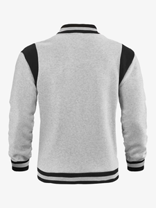 Blouson universitaire personnalisé gris et noir pour homme, en coton brodé, style baseball, uniforme universitaire, streetwear, vêtement d'extérieur, OEM ODM, vente en gros - Product Image 2