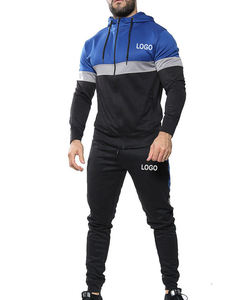 Ensemble de survêtement pour homme tendance, t-shirt et pantalon empilés, polyester, été, taille plus, deux pièces, entraînement personnalisé - Product Image 1