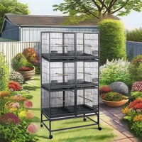 Vente en gros de cages modernes en fer forgé pour éleveurs d'oiseaux perroquets en métal pinson canari volière en fil métallique pour oiseaux