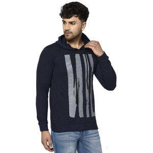 Excellente qualité hommes sweats à capuche couleur noire manches longues vêtements de rue hommes sweats à capuche pour adultes avec sérigraphie Logo Design - Product Image 3
