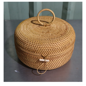 Plateau en rotin rond fait main pour le rangement de la cuisine et la décoration intérieure Panier naturel écologique du Vietnam - Product Image 3