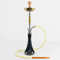 Ensemble de chicha traditionnel de style arabe en acier inoxydable et verre, finition laquée or, argent, rouge, noir, conception OEM, fourniture d'usine