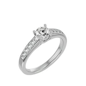 แหวนคลาร่าสีเหลืองทองแพลตตินัมเพชรเม็ดเดี่ยวทรงรีเจ้าหญิงมรกตตัดทรงรีดีไซน์โรเดียมสุดโรแมนติก - Product Image 4