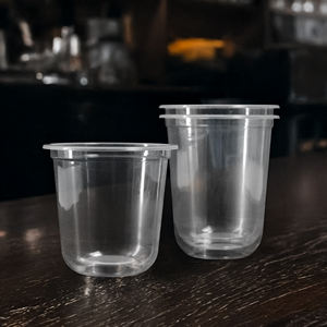 Vasos de plástico PET desechables de una sola pared de 95mm de la fábrica de Vietnam-Logotipo personalizado ecológico para bebidas de jugo de té de burbujas de café | - Product Image 1