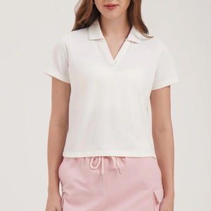 Women Waffle Polo <b>T</b> <b>Shirt</b> Soft Comfortable Fabric Stylish Design Ideal For Casual Wear <b>Office</b> Outfits Or Daily Fashion Needs - Product Image 2