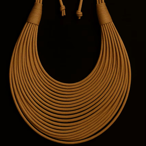 Collier vintage multi-rangs épais en cordon ciré, meilleur cadeau pour les fêtes, collier ras du cou, broderie de créateur pour femmes - Product Image 1