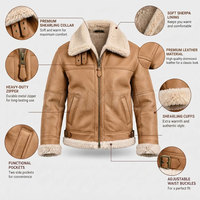 Veste d'hiver en peau de mouton respirante pour homme, faible MOQ, haute performance, résistante