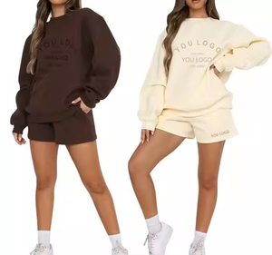 Conjunto de pantalones cortos de forro polar unisex de fabricante superior con logotipo de impresión personalizadoOEM crea tu propio estilo chándal de dos piezas de forro polar de alta calidad - Product Image 6