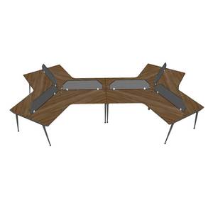Contemporary 6-Person Plywood <b>Workstation</b> Cluster Modern HBCO057 CONE System Office <b>Desks</b> for Workspace or Bedroom - Product Image 5