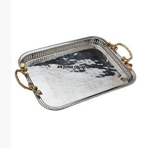 Plato decorativo para el hogar de aluminio con diseño de hojas de la mejor calidad, bandeja hecha a mano, superventas y excelente calidad - Product Image 4