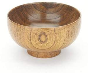 Ensaladera de diseño simple en madera pura con forma redonda y color marrón, perfecta para la cocina casera y artículos para servir alimentos - Product Image 5