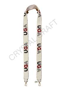 Ours vers le bas personnalisé perlé sac à main sangle or blanc perle de rocaille sac sangles accessoires à la mode pour sacs - Product Image 5