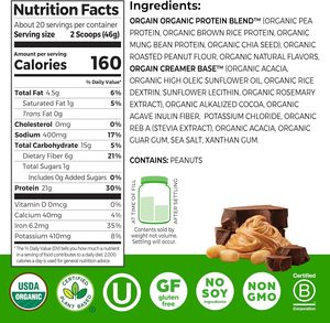 Poudre de protéines végétales bio Orgain, chocolat-beurre de cacahuète, 2,03 lb - Product Image 3