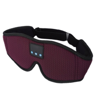 Masque de sommeil avec écouteurs Bluetooth sans fil, logo personnalisé, 100% occultant, mousse à mémoire de forme 3D, velours, 10-12 heures d'autonomie, 10 m