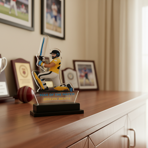 Trofeo de acrílico pulido y duradero para cricket, premio al hombre del partido para eventos deportivos, reconocimiento al jugador, proveedor mayorista - Product Image 6