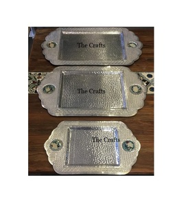 Kitchenware Serving Food Tray In Wooden Brown Color Serving Tray With Aluminium Handles At Cheap Prices - Product Image 4