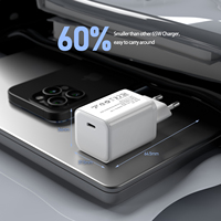 Chargeur GaN 65W USBC PD Adaptateur de chargeur rapide pour téléphone portable Prise d'alimentation USBC pour iPhone 16/15 /iPad/Samsung S25