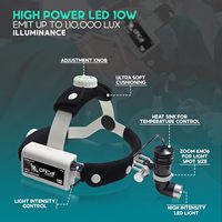 OTICA - Lámpara Quirúrgica LED Dental de 5 W para Exámenes ORL, Temperatura de Color de 5800 K, Certificación CE, Brillo Ajustable