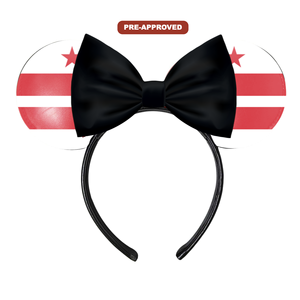 Custom Factory Order H.E.R. Accessories Headband-Made-to-Order <b>Mouse</b> Ears Featuring District Columbia State Flag Design Vinyl - Product Image 1