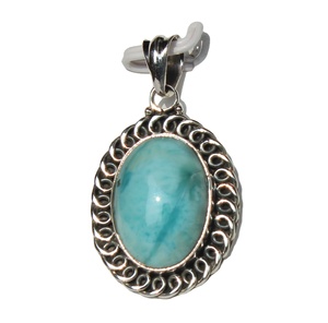 Delicado Colgante de Larimar en Plata de Ley 925, Joyería Natural para Oración y Devoción, Calidad Premium - Product Image 2