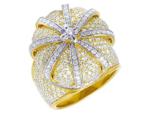 <b>Crown</b> Style <b>Mens</b> <b>Ring</b> in 10K Gold Iced Out with Lab Grown Diamonds Luxury Hip Hop Party Jewelry - Product Image 1