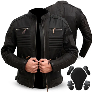 Chaqueta de Motociclista de Cuero para Hombre, Cómoda y de Alta Calidad, Disponible al por Mayor, Antiarrugas, Color Negro - Product Image 1