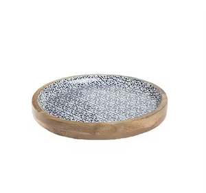Plato de Madera con Superficie Estampada y Relieve para Servir Alimentos, Forma Redonda, Ecológico, Artesanal, para Fiestas, al Mejor Precio - Product Image 5