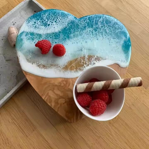 Juego de Posavasos Ecológicos con Diseño Clásico Único en Forma de Corazón, Posavasos de Resina Epoxi Hechos a Mano de la India por Saniya Handicraft - Product Image 4