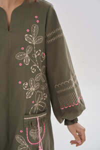 Vestido largo bordado pesado musulmán de Oriente Medio con hiyab vestido de noche temperamento suelto elegante islámico Turquía Dubai vestido - Product Image 2