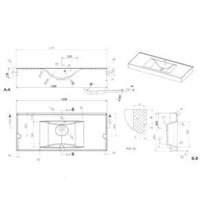 Fregadero de Mármol Recompostado de 120 cm con Lavabo Central, Producto de Primera Calidad - Product Image 2