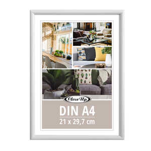 กรอบรูปพลาสติกสีขาวเรียบง่าย DIN A4 ขนาด 21 x 29.7 ซม. วัสดุตกแต่ง PS ไม้ แก้ว กระดาษ มีตัวเลือกขนาดที่กำหนดเองได้ - Product Image 1