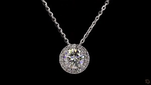 1,2 Ct redondo laboratorio cultivado diamante collar 14K oro blanco colgante VVS claridad ligero ético uso diario joyería para mujeres - Product Image 2