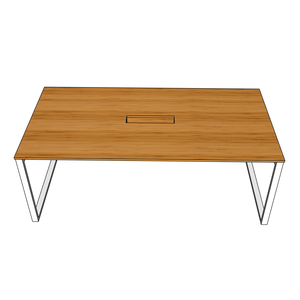 RecBamboo BFRB015 Solid Wood Conference <b>Table</b> <b>Adjustable</b> Iron <b>Legs</b> 200x100cm Minimalist Design for Hotel Conference Room Use - Product Image 2