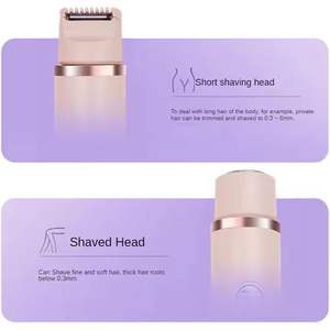 Rasoir électrique 2-en-1 pour femme, mini-tondeuse double tête rechargeable sans fil pour jambes, aisselles, bras, étanche IPX7 pour utilisation en camping-car - Product Image 2