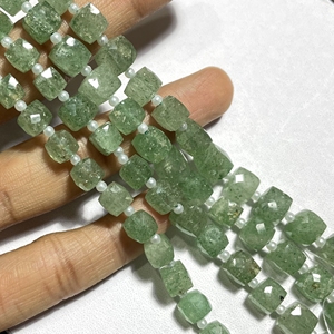 Haute qualité ASP GEMS 7-8MM vert fraise Quartz support perceuse à facettes boîte forme perles calibré carré pierre précieuse pour bijoux - Product Image 2