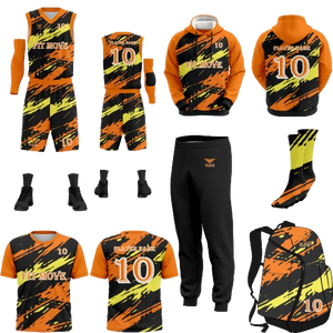 Ensemble de basket-ball de haute qualité uniformes de maillot de broderie sweats à capuche de basket-ball hautement respirants et sac à dos en gros OEM - Product Image 1