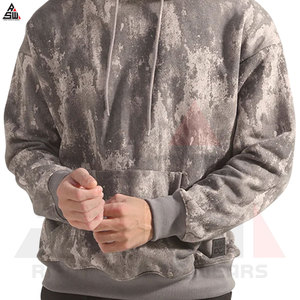 Sweats à capuche lavés à l'acide fabriqués au Pakistan 100% coton coupe-vent séchage rapide logo personnalisé impression par sublimation tenue décontracté - Product Image 3