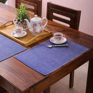 Mantel Individual Moderno Cuadrado Azul Marino Sólido para Mesa de Comedor, de Polialgodón y Poliéster Tejido de Secado Rápido, Personalizable para Hogares, Hoteles y Bodas - Product Image 2