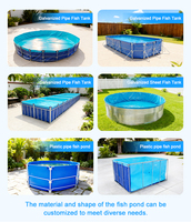 Bassin à poissons en PVC grande capacité avec structure en tôle d'acier galvanisé, couleur, épaisseur du matériau, forme et taille personnalisables