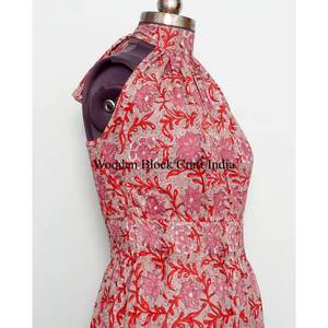 Robe maxi florale d'été personnalisée en coton naturel, sans manches, douce et confortable, collection été pour femmes - Product Image 4