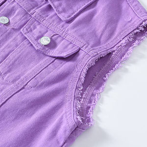 Chaleco Informal de Lona Vaquera para Hombre, Color Sólido, 100% Algodón, Transpirable, de Alta Calidad, Ropa Exterior, Color y Logotipo Personalizables, OEM - Product Image 4