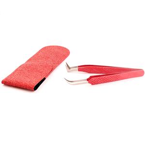 Pinzas para pestañas, 2 piezas, bolsa dorada, embalaje, pinzas seguras, puntas contra arañazos, diseño personalizado, Etiqueta Privada - Product Image 4