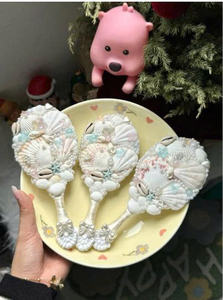 กระจกมือถือทำมือจากเปลือกหอยเวียดนาม กระจกตกแต่งเพื่อความงาม - Product Image 4