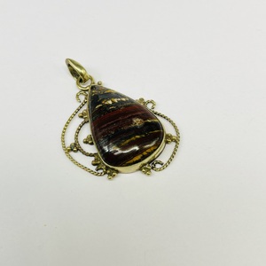 Colgante de ojo de tigre de hierro, colgante de plata de ley 925, colgante de piedras preciosas de alta calidad, hermoso colgante de diseñador de joyería hecho a mano - Product Image 4