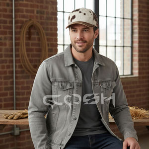 Fabricant de casquettes de baseball en cuir véritable avec poils de vache - Product Image 2