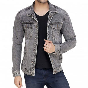 Chaqueta vaquera desgastada de uso diario informal para hombre, con botones y bolsillos rasgados, manga larga, ropa de abrigo cómoda y elegante a la moda - Product Image 3