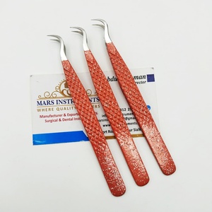 แหนบต่อขนตาแบบโค้งรูปตัว J สีส้มพร้อมที่หนีบไมโครไฟเบอร์ - Product Image 5